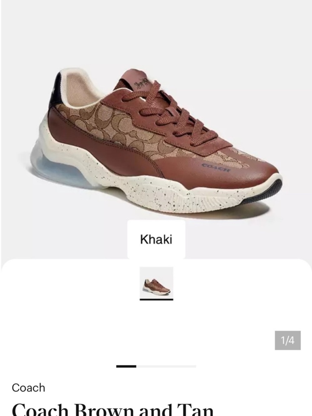 Coach Men’s Brown and Tan Runner Sneaker - Picture 2 of 2